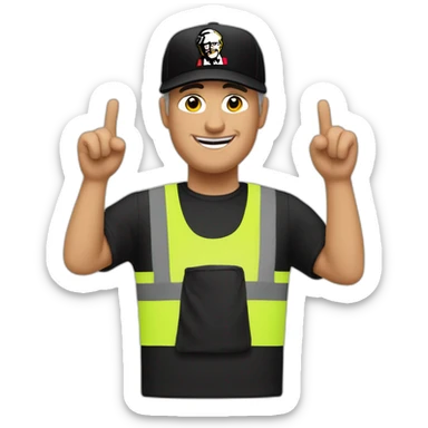 the KFC manager in the black cap is European sticker