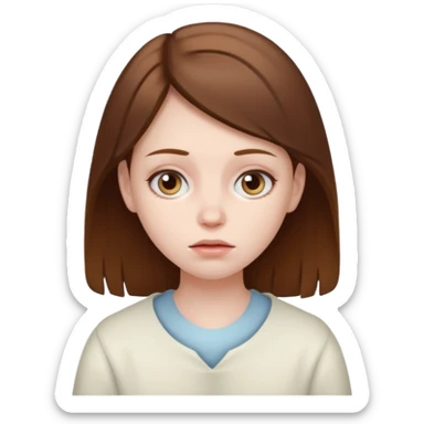 Brown hair sick girl sticker