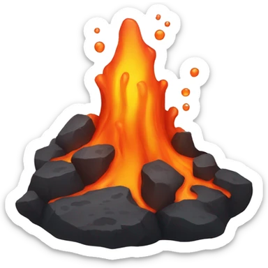Lava rocks with melted lava sticker