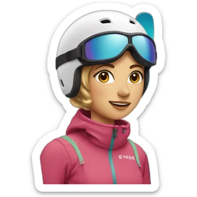 Femme fait du ski sticker