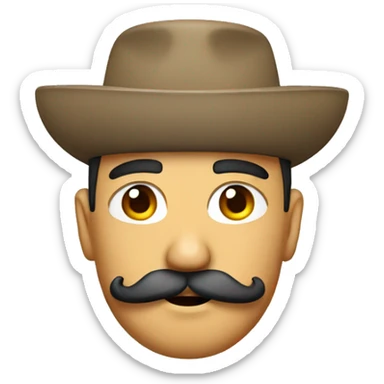 mexican head with edgar haircut and a berret  and a mustache sticker