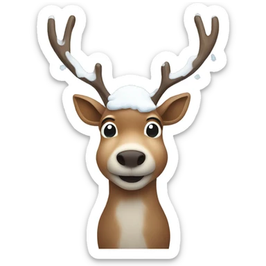 Reindeer under snow  sticker