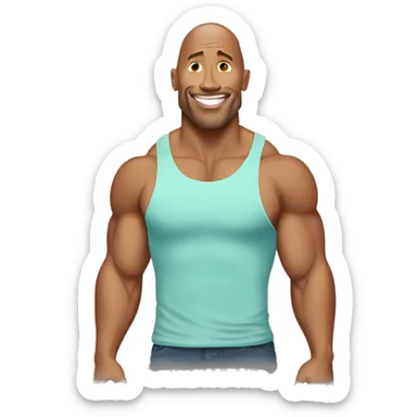 dwayne johnson in tanktop sticker