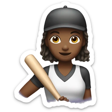 girl holding bat in her hand sticker