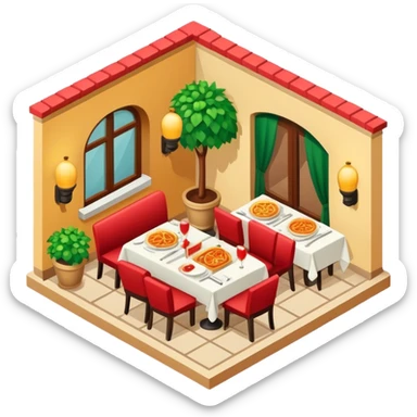 Italian restaurant isometric romantic  sticker