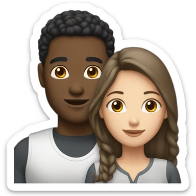 black male with white brunet female sticker