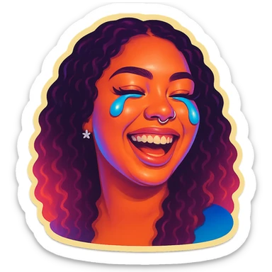 laughing with tears  sticker