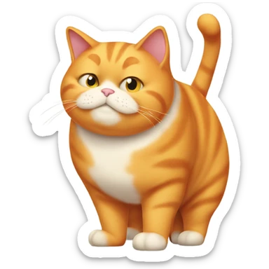 Really obese orange cat with the text “chonk” underneath it sticker