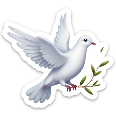 Dove of peace with olive branch and fireworks, May 9 sticker