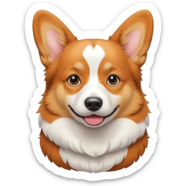 realistic corgi portrait sticker