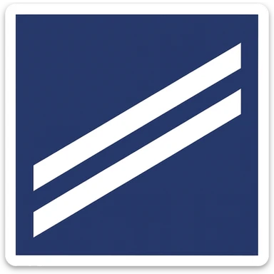 Create a minimal and clean navy blue square background with two white diagonal stripes. No eagle or extra details. Focus on simplicity and clarity. sticker