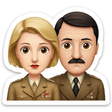 Hitler and his wife, Eva Braun sticker