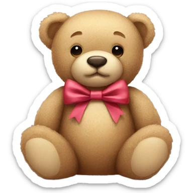 Teddy bear with a bow sticker