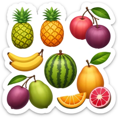 tropical fruits together  sticker