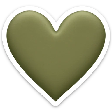 Khaki green heart sticker