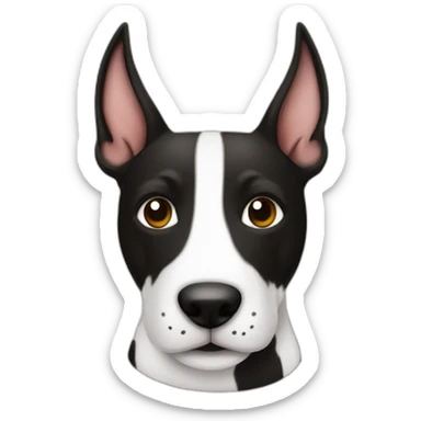 perro bull terrier pirata color blano con el ojo negro sticker