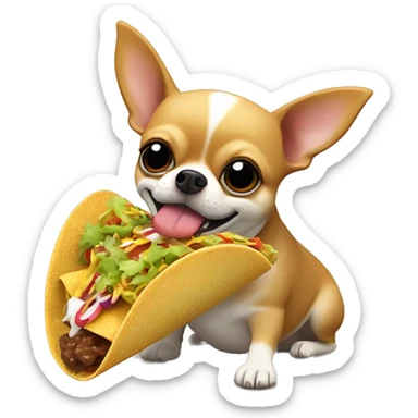 Fat Chihuahua eating Taco Bell￼￼ sticker