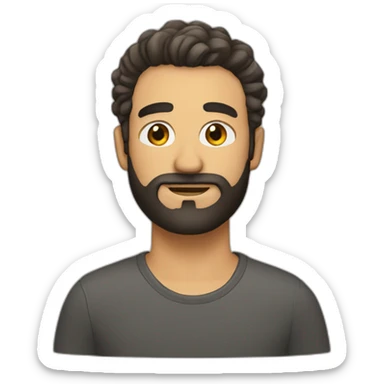 Create an emoji for a guy with small beard and spicks hair sticker