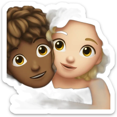 Two bestie hugging sticker