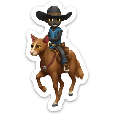 cowboy cat riding a horse sticker