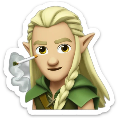 Legolas smoking weed sticker