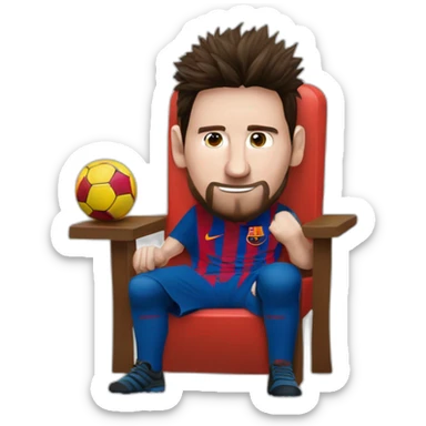 MESSI TOMANDOSE UN MATE SOLO SENTADO EN UNA SILLA sticker