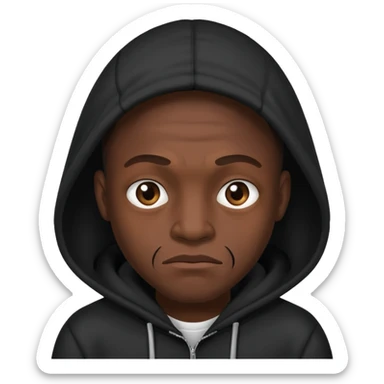 ugly man with black hoodie sticker