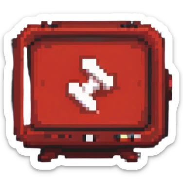 red video streaming icon simple design sticker