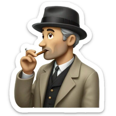 French man smoking a cigarette  sticker