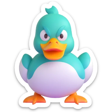 duck with a dark aura and angry face sticker