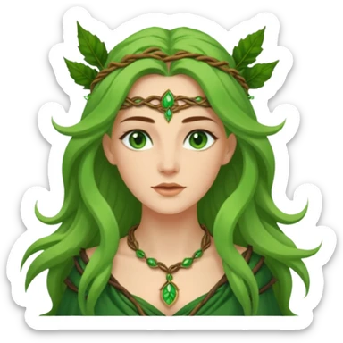 Leaf-necklace druid queen sticker