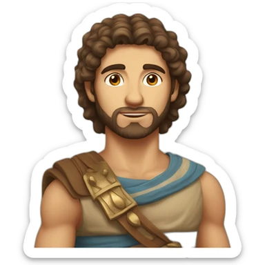 strong young caucasian ancient israelite man sticker