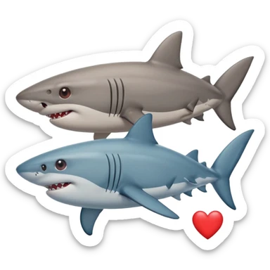 акула на на ее глазах сердечко на двоих sticker