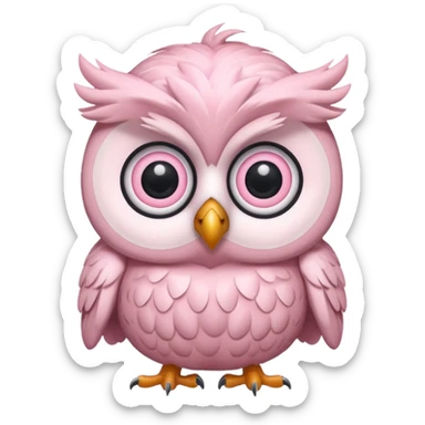 Pastel pink owl sticker