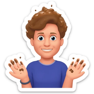 Brigitte qui a du caca dans les mains sticker