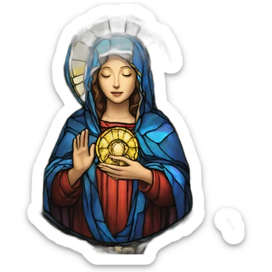 Stained glass holy Mary sticker
