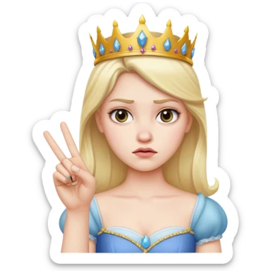 disgusted foot with face holding middle finger and princess raising eyebrow sticker