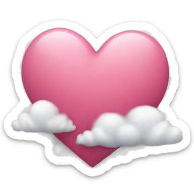 corazón rosa sobre una nube sticker