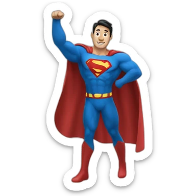 Super man suit waving sticker