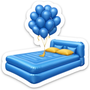Blue Bed balloon style shiny  sticker
