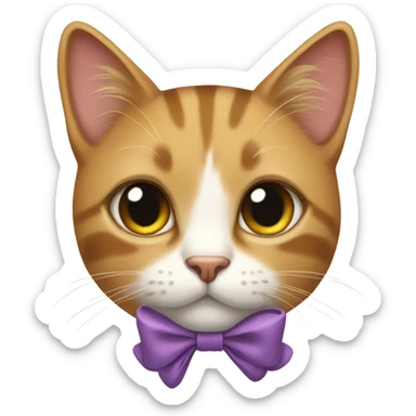 Cat with a bow sticker