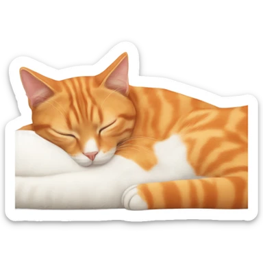 orange cat sleeping next to a white cat sticker