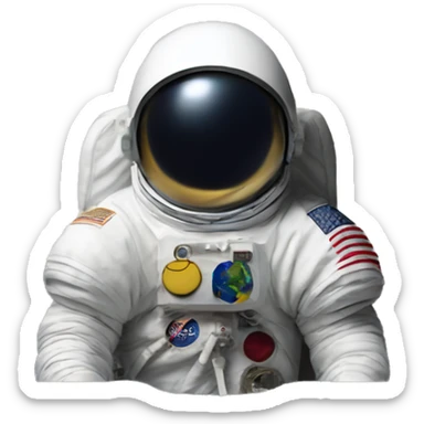 leonardo da vinci astronaut moon flag sticker