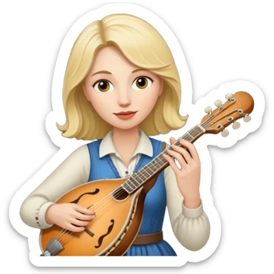 Shot blond haired woman mandolin player sticker
