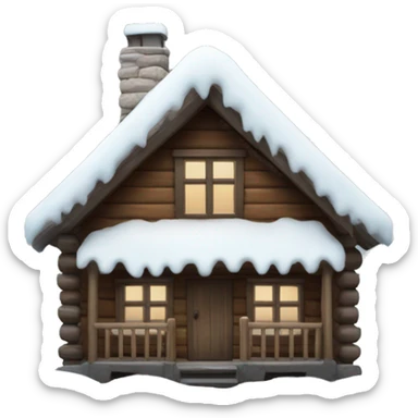 snowy cabin sticker