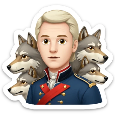 Loyalist Patrick Ferguson at the Revolutionary war Battle of Kings Mountain, with Wolves around him. sticker