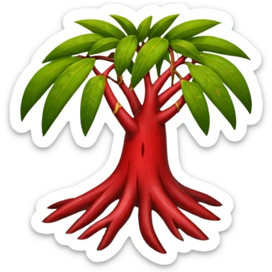 cut red mangrove and cut roots sticker