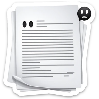 Essay document with text lines sticker