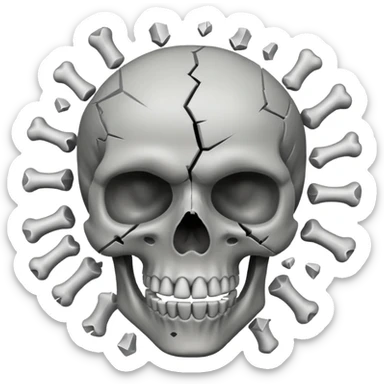 Skull emoji mixed with exploding head emoji sticker