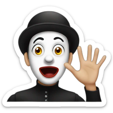 scared french mime sticker